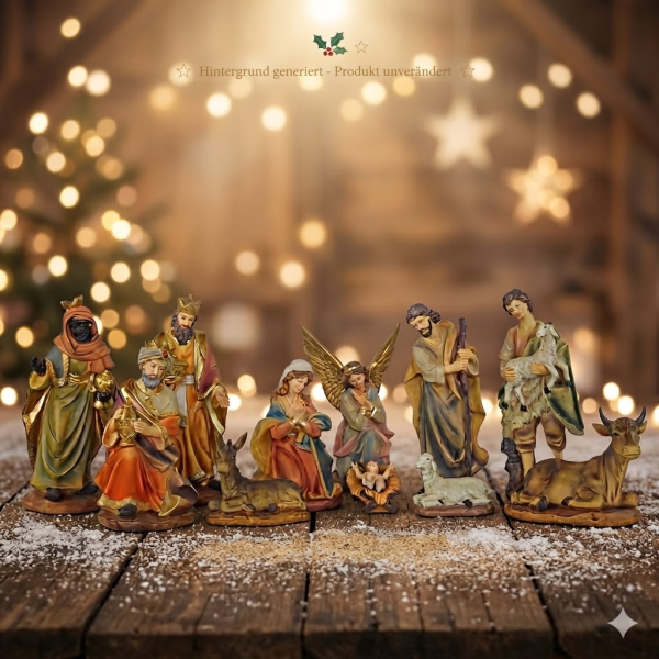 Exklusives Krippenfiguren-Set K 187 - Höhe ca. 30 cm - 12 tlg.